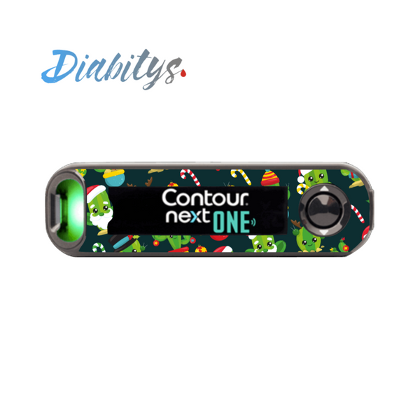 Contour Next One Glucose Meter Sticker - Christmas Cactus