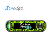 Contour Next One Glucose Meter Sticker - Neon Safari Black Stripe