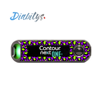 Contour Next One Glucose Meter Sticker - Neon Safari Purple