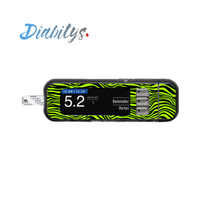 Contour Next USB Glucose Meter Sticker - Neon Safari Black Stripe