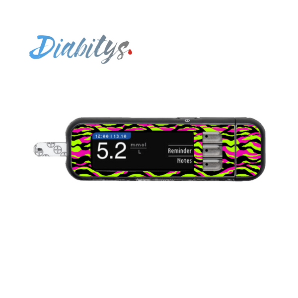 Contour Next USB Glucose Meter Sticker - Neon Safari Multi Stripe