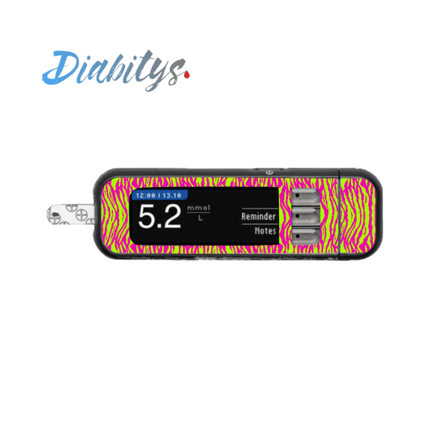 Contour Next USB Glucose Meter Sticker - Neon Safari Stripe