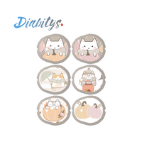 Dexcom G7 CGM 6 Pack of Stickers - Autumn Kawaii Cats