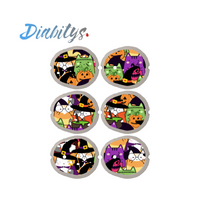 Dexcom G7 CGM 6 Pack of Stickers - Halloween Kawaii Cats