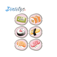 Dexcom G7 CGM 6 Pack of Stickers - Sushi Pink