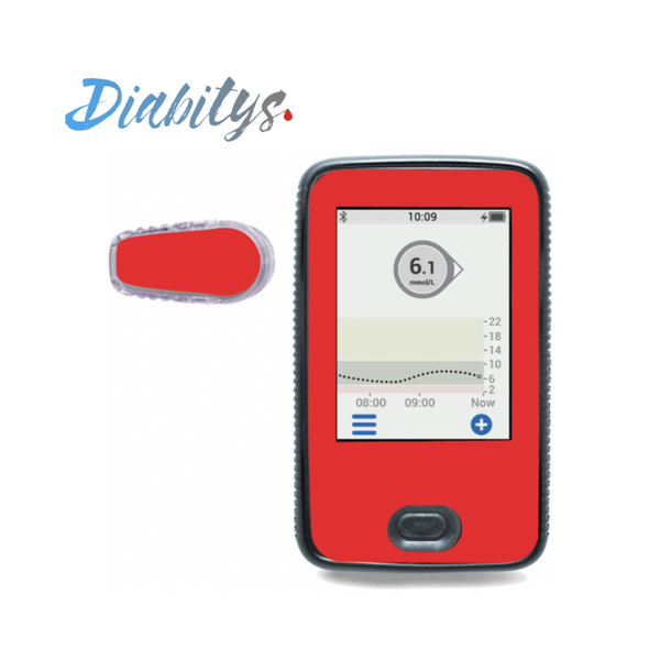 Dexcom G6 Receiver Sticker & 1 Transmitter Sticker - Red