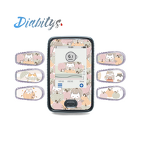 Dexcom G6 Receiver Sticker & Six Transmitter Stickers - Autumn Kawaii Cats