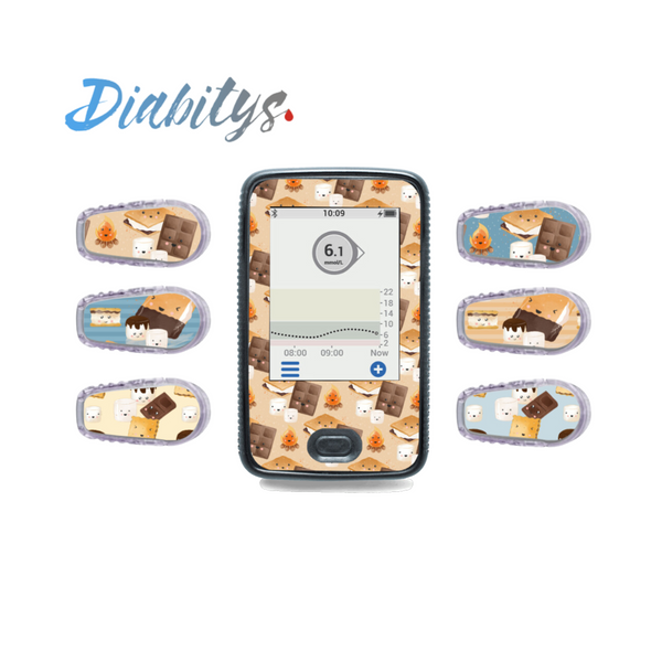 Dexcom G6 Receiver Sticker & Six Transmitter Stickers - Kawaii Smores