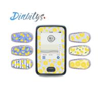 Dexcom G6 Receiver Sticker & Six Transmitter Stickers - Lemonade