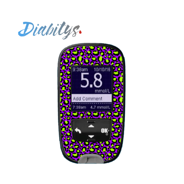 Accu-chek Guide Meter Sticker - Neon Safari Purple