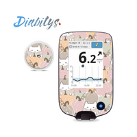 Freestyle Libre/Libre 2 Reader Sticker and 1 Sensor Sticker - Autumn Kawaii Cats