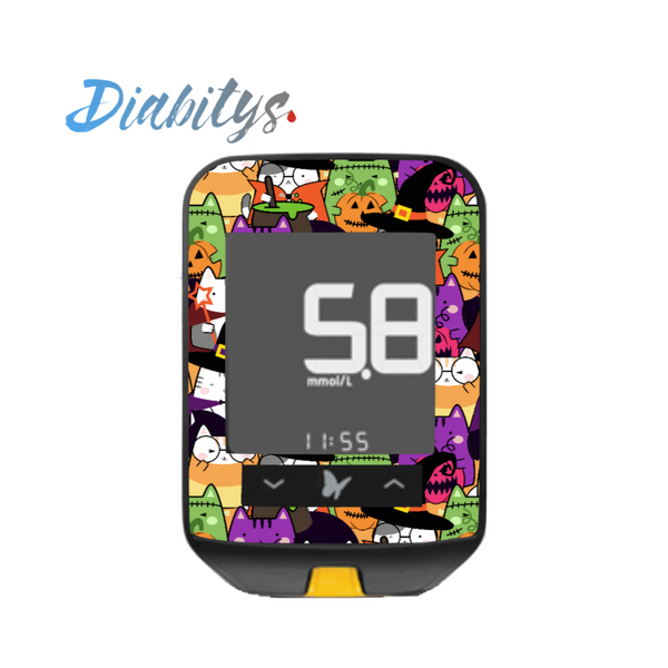 Freestyle Optium Neo Glucose Meter Sticker - Halloween Kawaii Cats