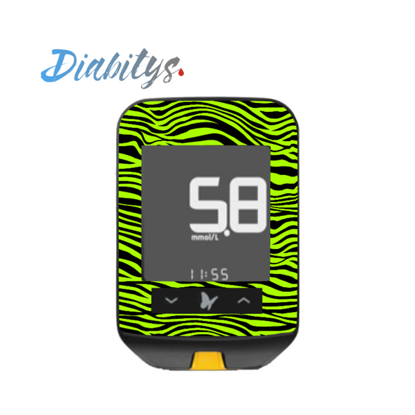 Freestyle Optium Neo Glucose Meter Sticker - Neon Safari Black Stripe