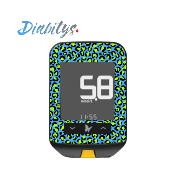 Freestyle Optium Neo Glucose Meter Sticker - Neon Safari Blue