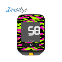 Freestyle Optium Neo Glucose Meter Sticker - Neon Safari Multi Stripe