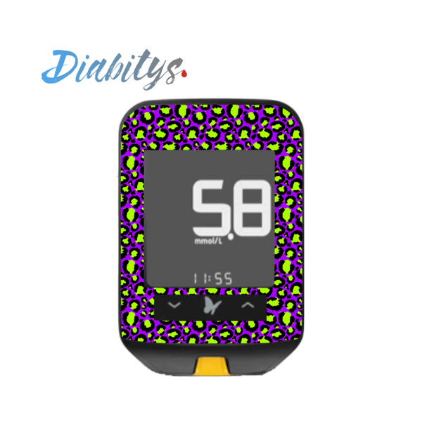 Freestyle Optium Neo Glucose Meter Sticker - Neon Safari Purple