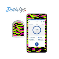 Omnipod Dash PDM Sticker - Neon Safari Multi Stripe