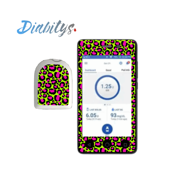 Omnipod Dash PDM Sticker - Neon Safari Green