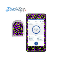 Omnipod Dash PDM Sticker - Neon Safari Purple