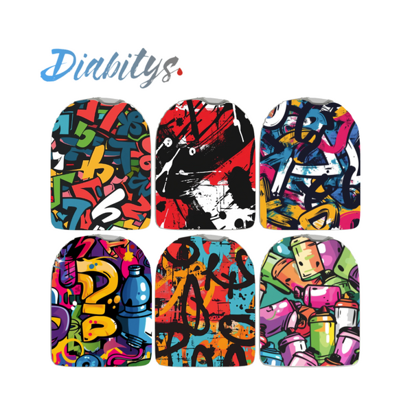 Omnipod Insulin Pump 6 Pack Wrap Stickers - Graffiti