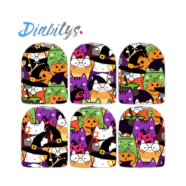 Omnipod Insulin Pump 6 Pack Wrap Stickers - Halloween Kawaii Cats