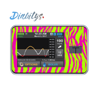 T:slimx2 Insulin Pump Sticker - Neon Safari Stripe