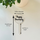 Diaversary Cupcake Topper - Happy Diaversary Script