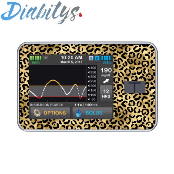 T:slim x2 Insulin Pump Sticker - Gold Leopard